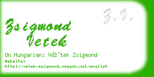 zsigmond vetek business card